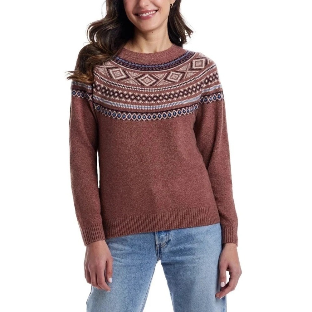 Weatherproof Vintage Women's Fair Isle Sweater, Copper, Size: Small, New